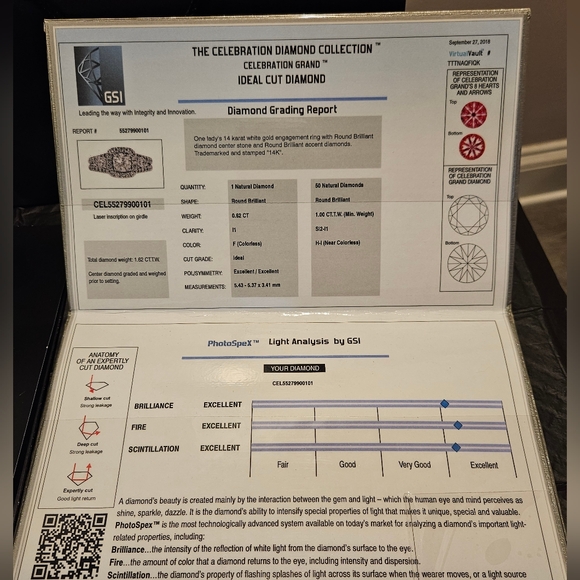 ESTATE SALE Certified Celebration Ring 14KT w/ 51 Diamonds-Engagement-Sz 6.5 - Picture 4 of 13